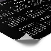 2022年のカレンダーと写真と名前(黒) ポスター (角)