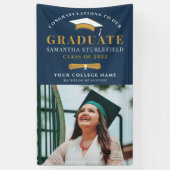 2022年のクラス写真撮影金ゴールドブラック卒業 横断幕 (縦)