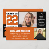 2022年のクラス希望と自信オレンジ 招待状 (正面/裏面)