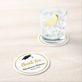 2022年のクラス白黒と金ゴールドGradに感謝 ラウンドペーパーコースター (インサイチュ)