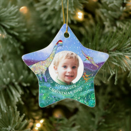 2022年のクリスマスパーソナライズされた恐竜の写真 セラミックオーナメント