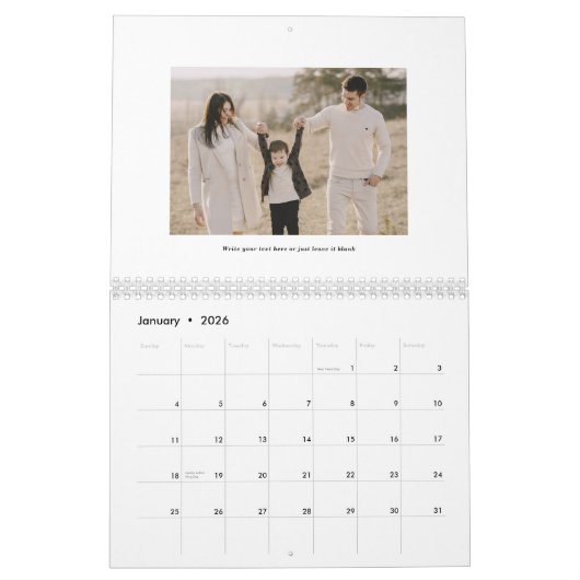 2022年のクリーンミニマシンプルリスモダントスタイリッシュ写真 カレンダー (1月 2026)