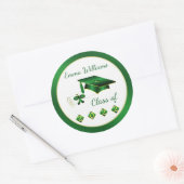 2022年のグリーンイエローモルタル卒業証書 ラウンドシール (封筒)