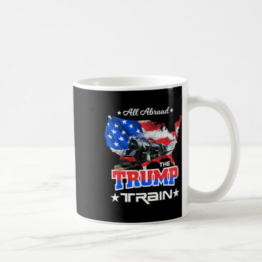 2022年のトランプ列車に乗ってアメリカ国旗 コーヒーマグカップ (右)