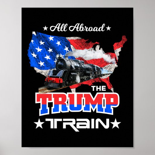 2022年のトランプ列車に乗ってアメリカ国旗 ポスター (正面)