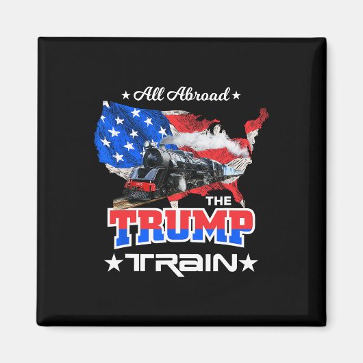2022年のトランプ列車に乗ってアメリカ国旗 マグネット (正面)