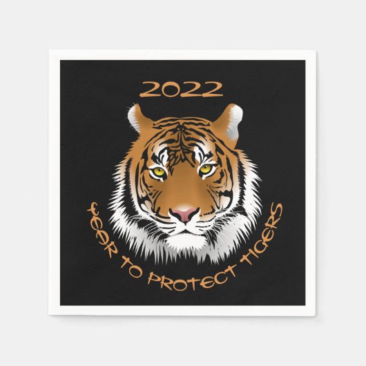2022年のトラ保護ガス スタンダードカクテルナプキン (正面)