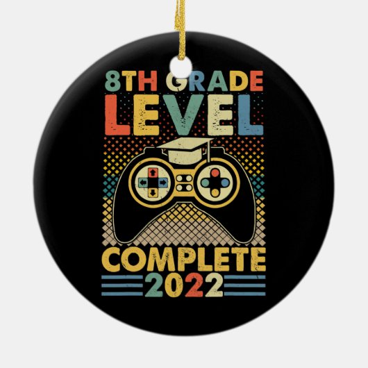 2022年のビデオゲームを完了した8年生レベル セラミックオーナメント (裏面)