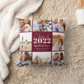 2022年のモダンバーガンディ・スクリプト・グラッド写真クラス クッション (ブランケット)