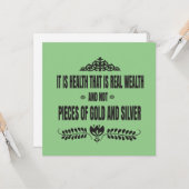 2022年のモチベーション引用文 – 健康は新たな富  カード (正面/裏面インサイチュ)