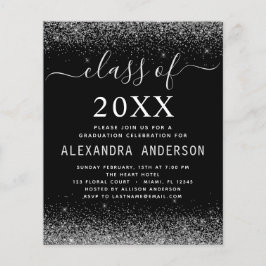 2022年の予算クラス写真卒業シルバーブラック チラシ