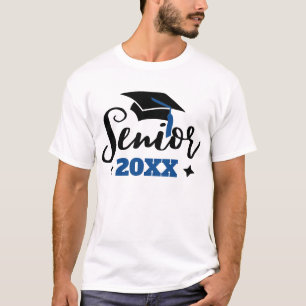 2022年の卒業のシニア・クラスのブラックブルー Tシャツ