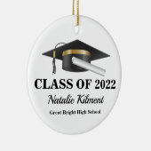 2022年の卒業式キャップブラックと金ゴールドクラス写真 セラミックオーナメント (右)
