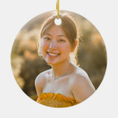 2022年の卒業式キャップブラックと金ゴールドクラス写真 セラミックオーナメント (裏面)