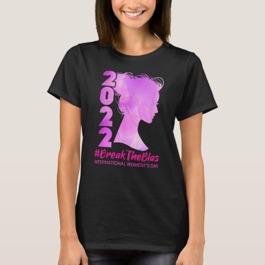 2022年の女性の国際的日の贈り物の偏見を取り除く Tシャツ (正面)