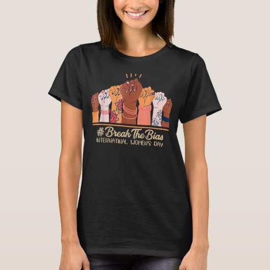 2022年の女性の国際的日の贈り物の偏見を取り除く Tシャツ (正面)