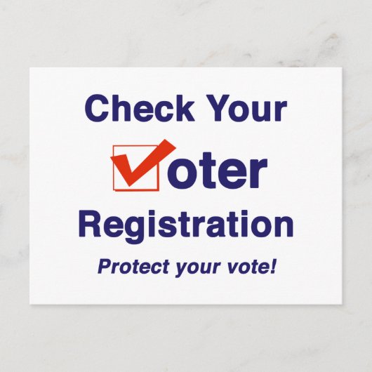 2022年の投票者登録の確認 ポストカード (正面)