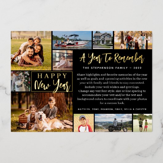 2022年の振り返り 11枚の写真 2023カレンダー 箔シーズンカード (正面)