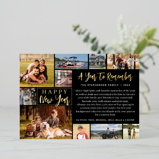 2022年の振り返り 11枚の写真 2023カレンダー 箔シーズンカード (立ち正面)