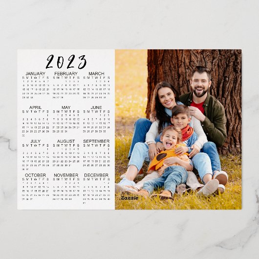 2022年の振り返り 11枚の写真 2023カレンダー 箔シーズンカード (裏面)