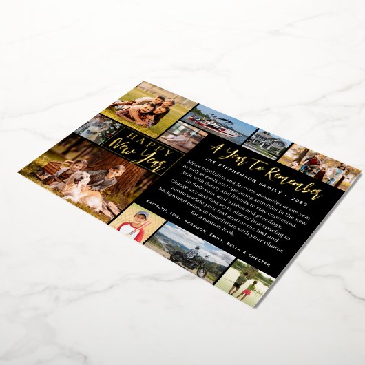 2022年の振り返り 11枚の写真 2023カレンダー 箔シーズンカード (回転した状態)