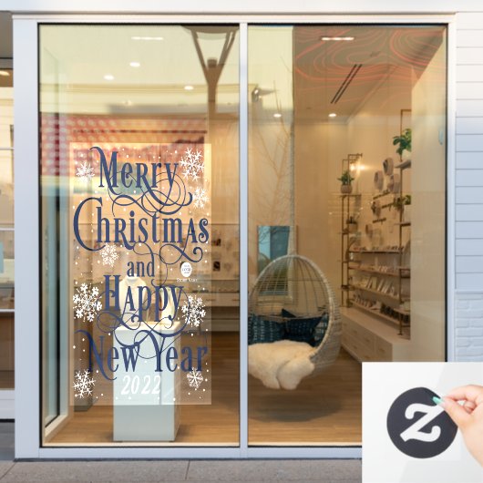 2022年の新年のお目出度う ウィンドウサイン (店舗窓)