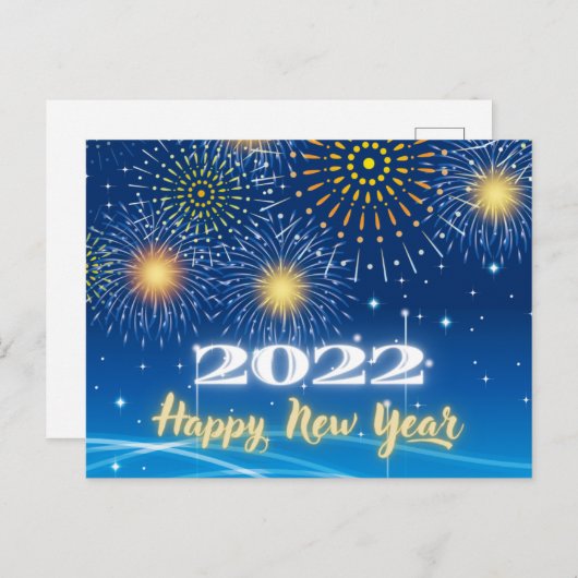 2022年の新年を迎える青花火花火大会 ポストカード (正面/裏面)