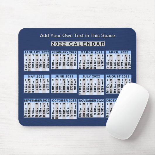 2022年の月次カレンダー簡単からビジネスへの読 マウスパッド (マウス)