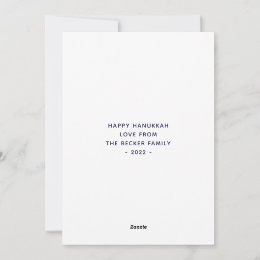 2022年の楽しいハッピーチャラデイズ ハヌカ 水彩 シーズンカード (裏面)