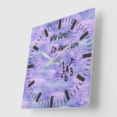 2022年の水反射の色 スクエア壁時計 (傾斜)