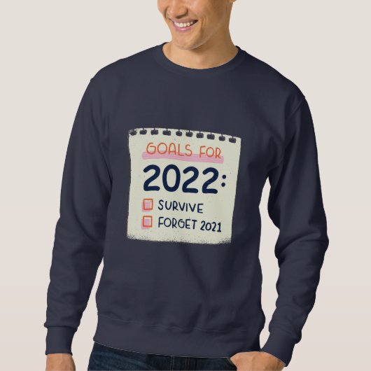 2022年の目標: 生き残る、2021年を忘れる スウェットシャツ (正面)
