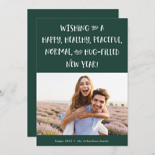 2022年の願い | フォレストグリーンの新年おめでとう シーズンカード (正面/裏面)
