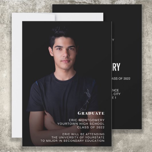 2022年のClass of 2022 Boy's Graduation Party Photo 招待状