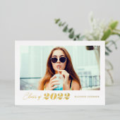 2022年はっきりした写真金ゴールドのType Class 箔招待状 (立ち正面)