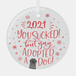 2022年は最悪だったけど犬を迎えて嬉しい 白い形見 ガラスオーナメント