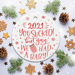 2022年は最悪だったけど、娘の写真 セラミックオーナメント