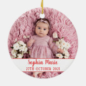 2022年は最悪だったけど、娘の写真 セラミックオーナメント (裏面)