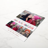 2022年は素晴らし色数々のレタリングクリスマス 箔シーズンカード (回転した状態)