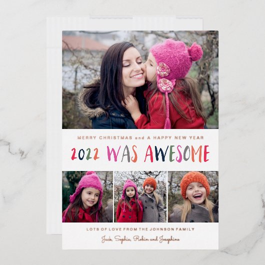 2022年は素晴らし色数々のレタリングクリスマス 箔シーズンカード (封筒)