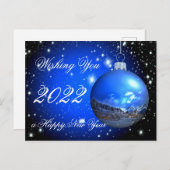 2022年を幸せに満ちたものに願っています シーズンポストカード (正面/裏面)