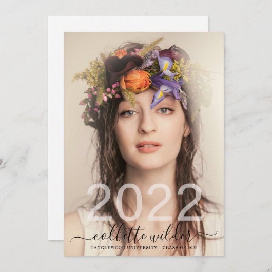 2022年エレガントの卒業写真フローラクラス 招待状 (正面/裏面)