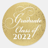 2022年エレガント金ゴールド卒業クラスありがとう ラウンドシール (正面)