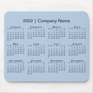 2022年カシンプルレンダーの会社名(淡い青) マウスパッド