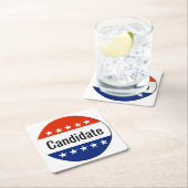 2022年カスタム選挙候補者 スクエアペーパーコースター (インサイチュ)
