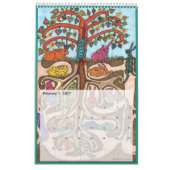 2022年カラフルのお洒落動物芸術 カレンダー (2月 2027)