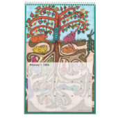 2022年カラフルのお洒落動物芸術  カレンダー (2月 2026)