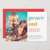 2022年カラフルの平和の写真新年のクリスマス シーズンカード (正面/裏面)