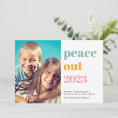 2022年カラフルの平和の写真新年のクリスマス シーズンカード (スタンド正面)