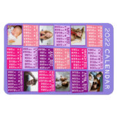 2022年カレンダーかわいい写真モダンコラージュ マグネット (横)