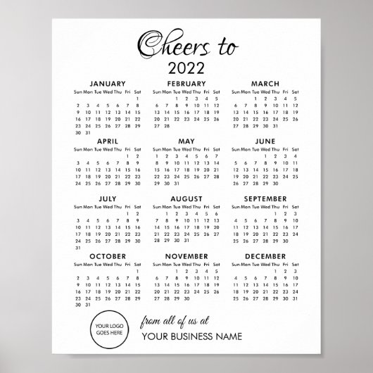 2022年カレンダービジネスロゴ おめでとう ポスター (正面)